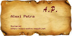 Alexi Petra névjegykártya
